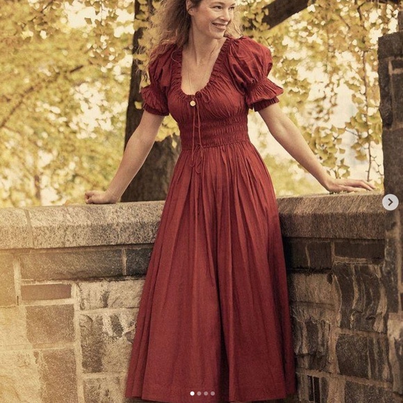 Doen Red Midi Dress NWOT - Picture 3 of 10